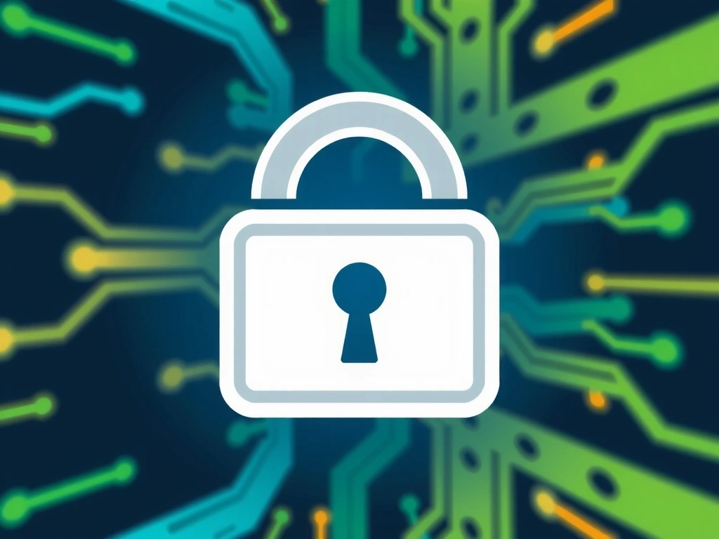 Ein stilisiertes Schloss-Symbol vor einem Hintergrund aus digitalen Datenströmen, das Datensicherheit repräsentiert.